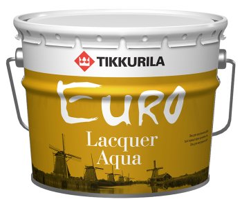 Лак Tikkurila Euro AQUA панельный бесцветный 9 л матовый